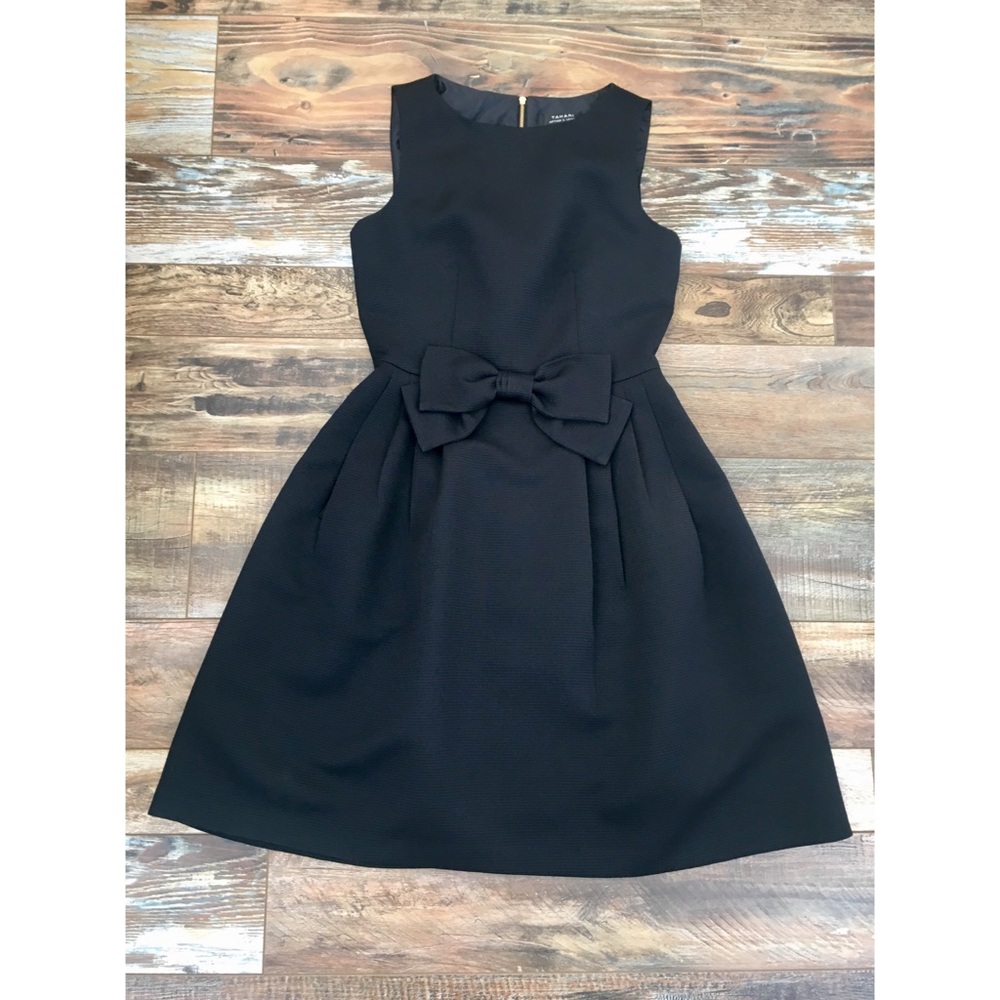 Tahari Bow Front Waist A-Line Dress in Navy - Sz 4